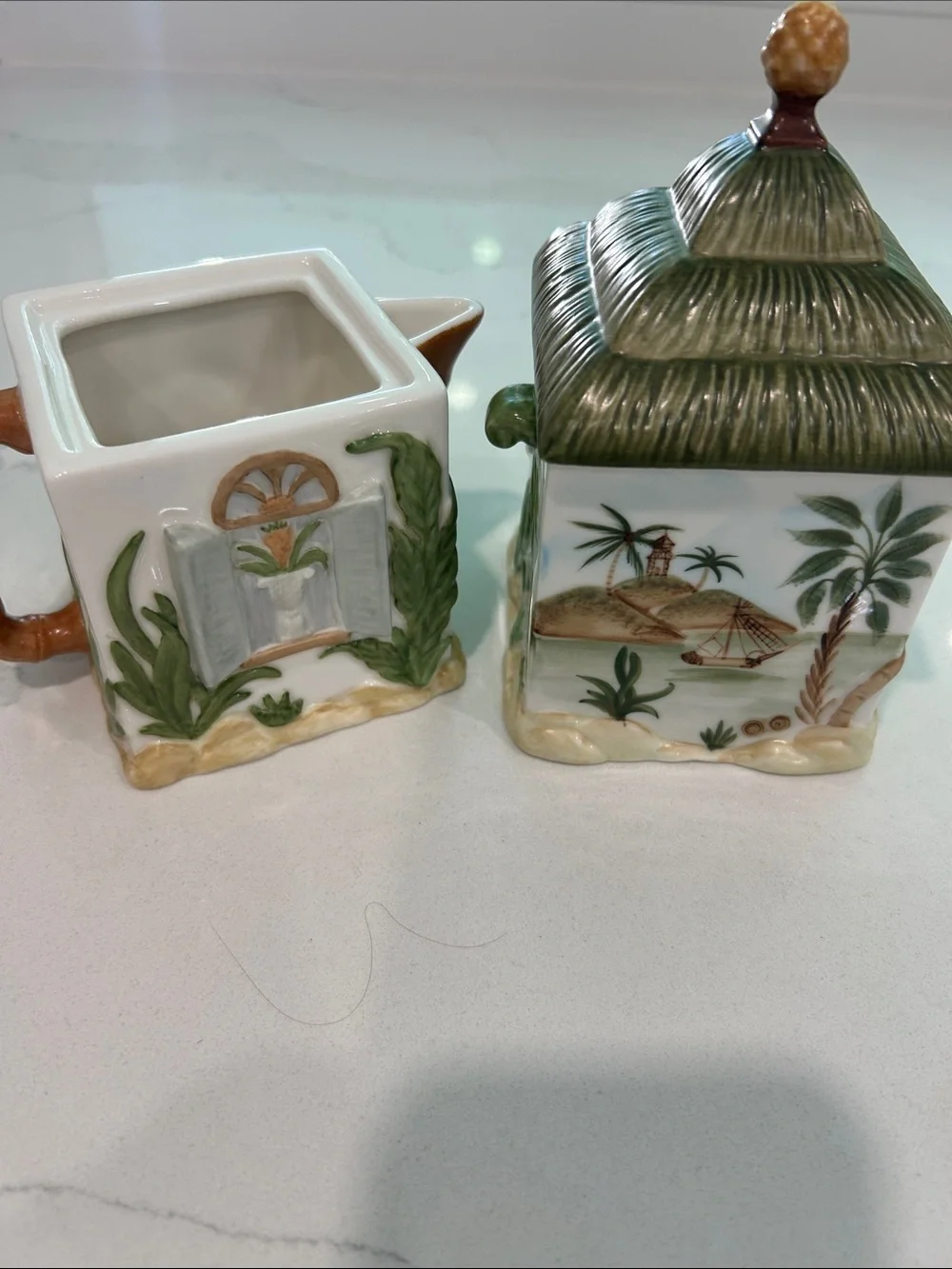 Lenox Coastal Cottage Ceramic Vase Set in Green and Brown